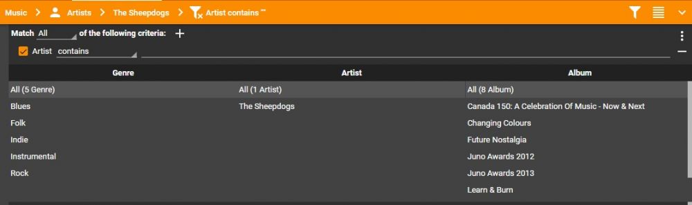 MediaMonkey Filelisting Column Browser & Filter